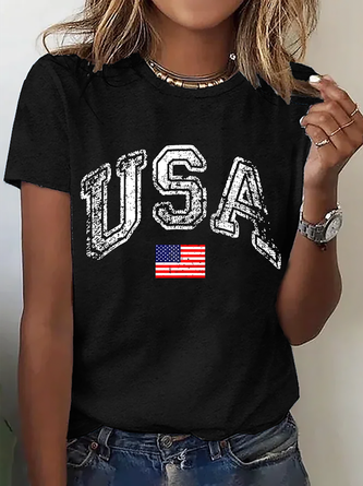 Old American Flag Cotton T-Shirt