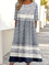 Striped Casual Crew Neck Dress With No