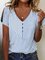 Print Casual V Neck Short Sleeve T-Shirt
