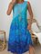 Loose Casual Crew Neck Gradient Pattern Dress