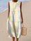 Regular Fit Colorblock Vacation Cotton Dress With No