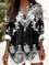 Women's Graphic Geometric Elegant Daily Long Sleeve V Neck Regular Tops