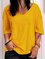 Casual Loose V-Neck Solid Color Short-Sleeved Top