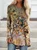 Women Deep Khaki Casual Butterfly Printed Long Sleeve Shirt