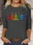 Women's Rainbow Christmas Trees Classic Long Sleeve Top