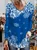 Christmas Snowflake Long Sleeve V Neck Casual T-Shirt Xmas T-shirt