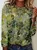 Women's Vintage Floral Print Casual Crew Neck H-Line Long Sleeve Shirt