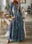 V Neck Boho Dress With No