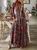 V Neck Boho Dress With No