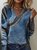 V Neck Vintage Ombre Print Daily Loose Jersey Casual H-Line Long Sleeve T-Shirt