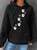 Simple Daily Heart Dog Paw Print H-Line Heavyweight Loose Cotton-Blend Long Sleeve Hoodie
