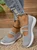 Casual Plain Mesh Fabric Wedge Heel Shallow Shoes