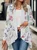 Floral Print Long Sleeve Shawl Jacket