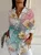 Women's Long Sleeve Shirt Spring/Fall As Picture Floral Buckle Shirt Collar Daily Going Out Casual Top