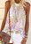 Gradient Pattern Casual Halter T-Shirt