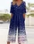 Gradient Pattern Simple V Neck Jumpsuit