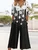 V Neck Casual Loose Gradient Pattern Jumpsuit