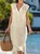 Casual Plain V Neck Midi Dress