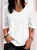 Casual Loose V-Neck Solid Color Short-Sleeved Top