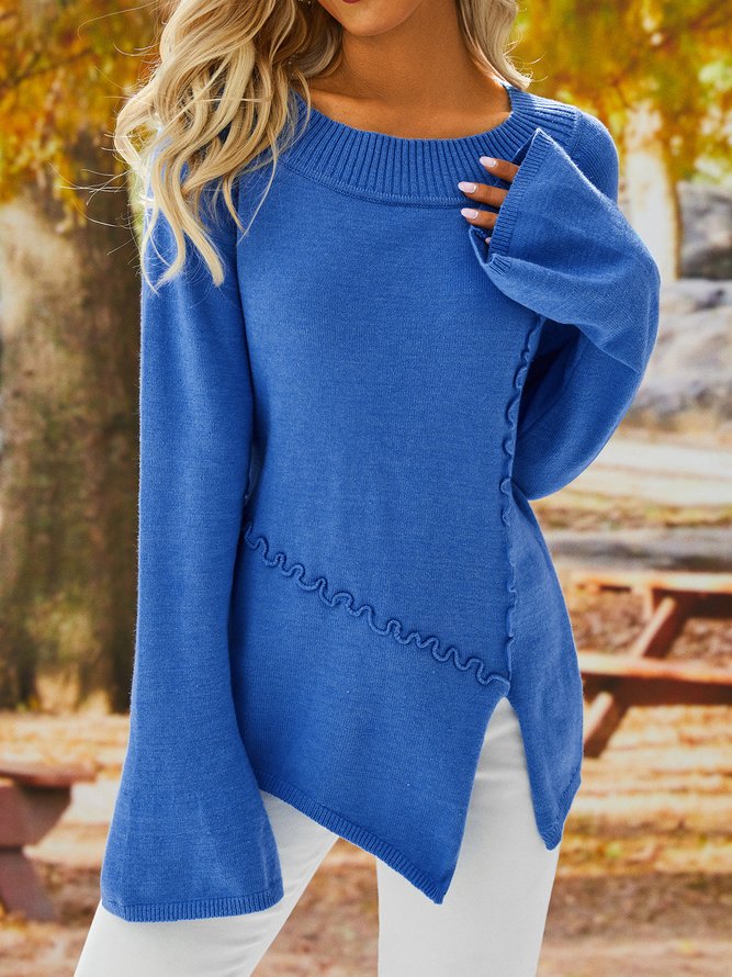 European and American large size retro casual irregular sweater