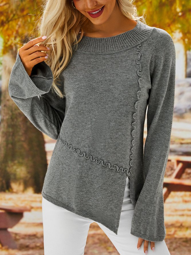 European and American large size retro casual irregular sweater