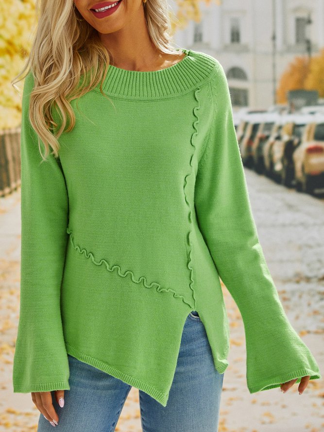 European and American large size retro casual irregular sweater