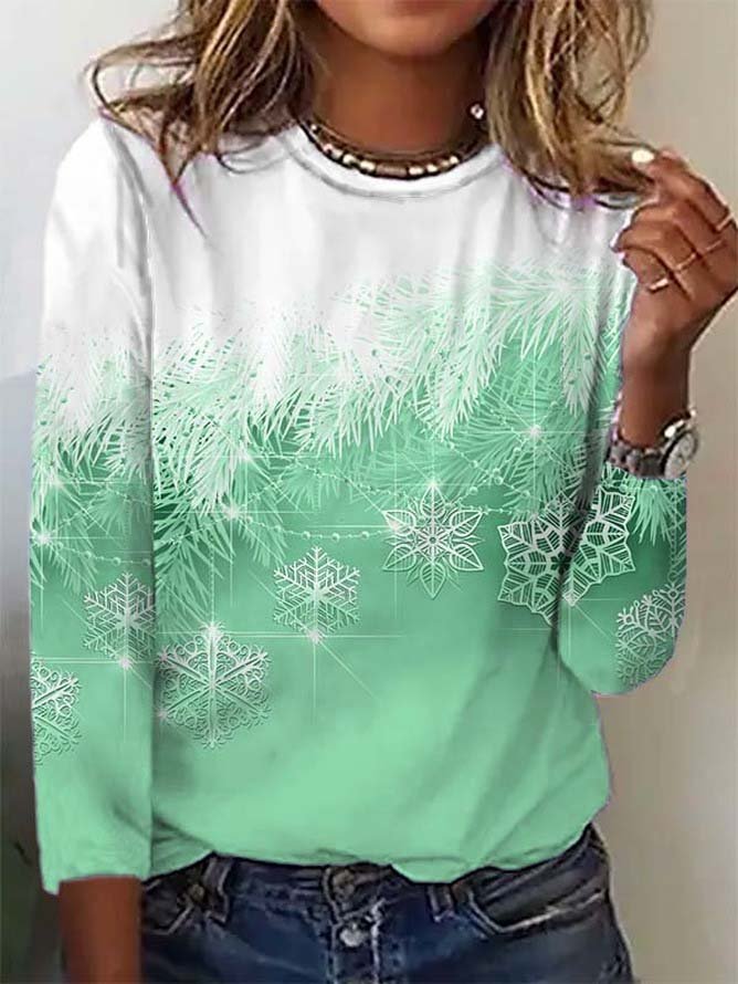 Casual Christmas Long sleeve T-Shirt Xmas T-shirt