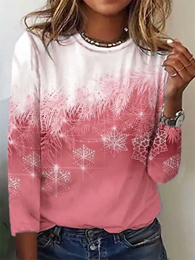 Casual Christmas Long sleeve T-Shirt Xmas T-shirt