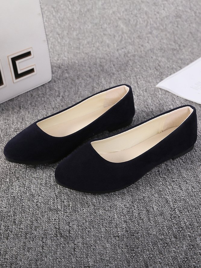 Multi-color Breathable Plain Velvet Simple Non-SlipSlip On Shallow Shoes Non-Slip Flat Heel Shoes