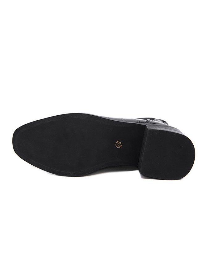 Croc-embossed Patent Leather Paneled Slip On Boots