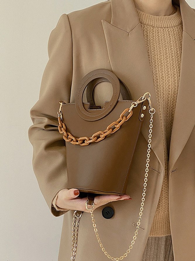 Fashion Ring Handbag Chain Crossbody Bucket Bag