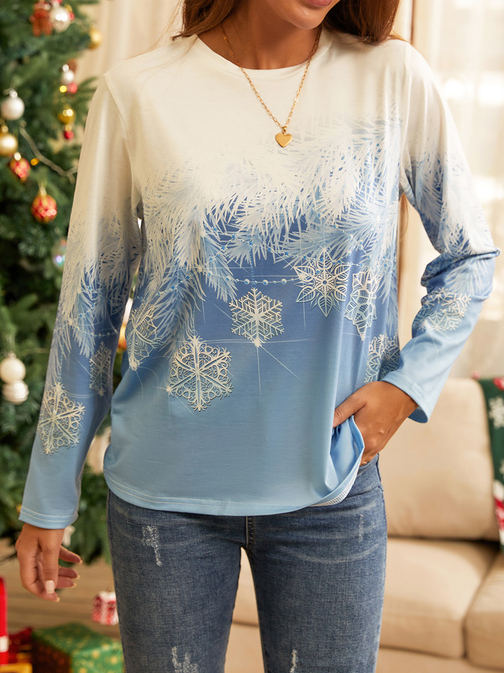 Casual Christmas Long sleeve T-Shirt Xmas T-shirt