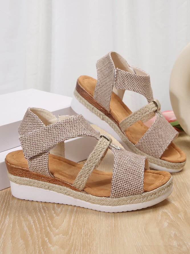 Leather Wedge Heel Summer Casual Sandal