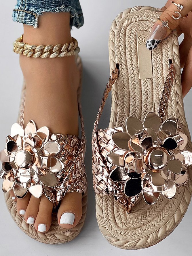 Pu Casual Summer Floral Slide Sandals