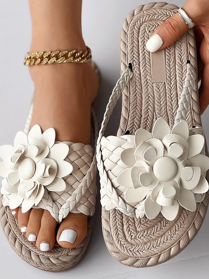 Pu Casual Summer Floral Slide Sandals
