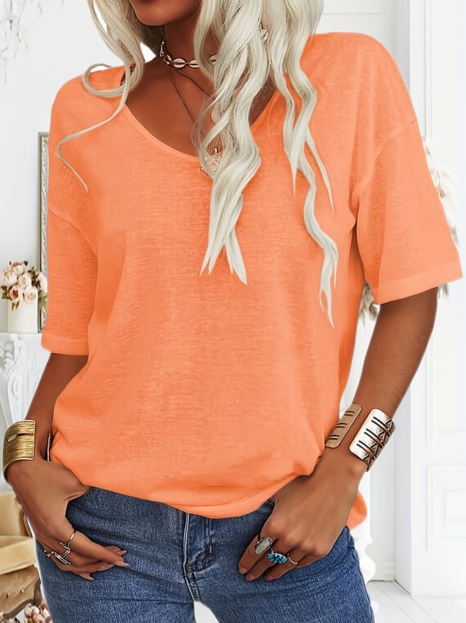 Loose Casual V Neck T-Shirt