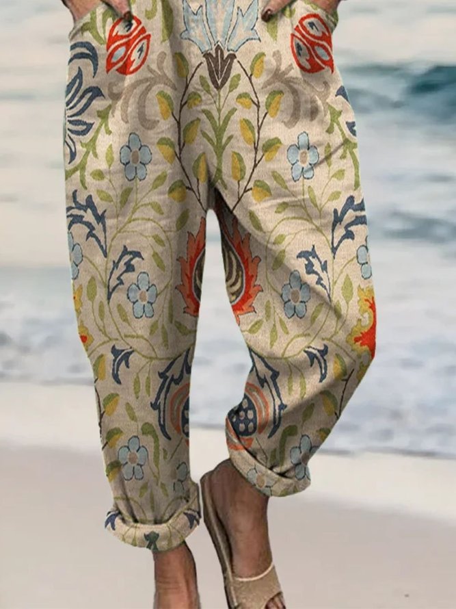 Ethnic Regular Fit Cotton And Linen Jumpsuit