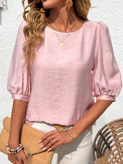 Plain Casual Cotton Regular Fit T-Shirt