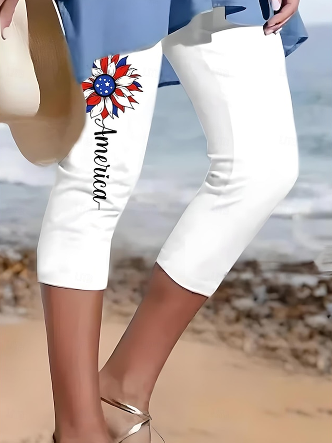 Regular Fit Cotton Casual Independence Day Leggings