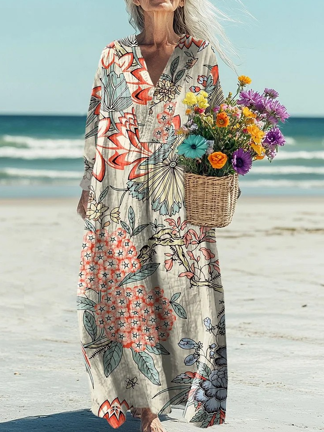 Women's Flowers Art Print Casual Dress