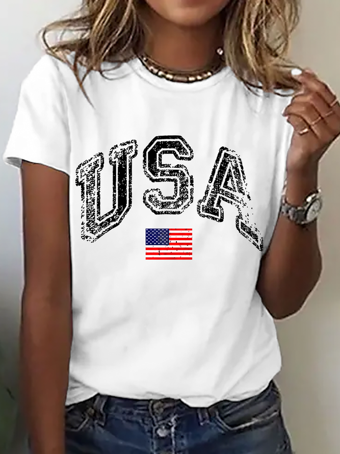 Old American Flag Cotton T-Shirt