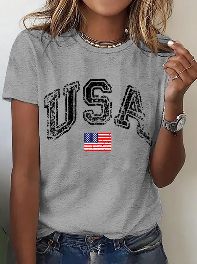 Old American Flag Cotton T-Shirt