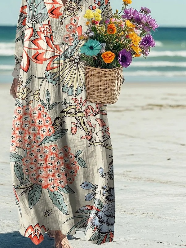 Women's Flowers Art Print Casual Dress