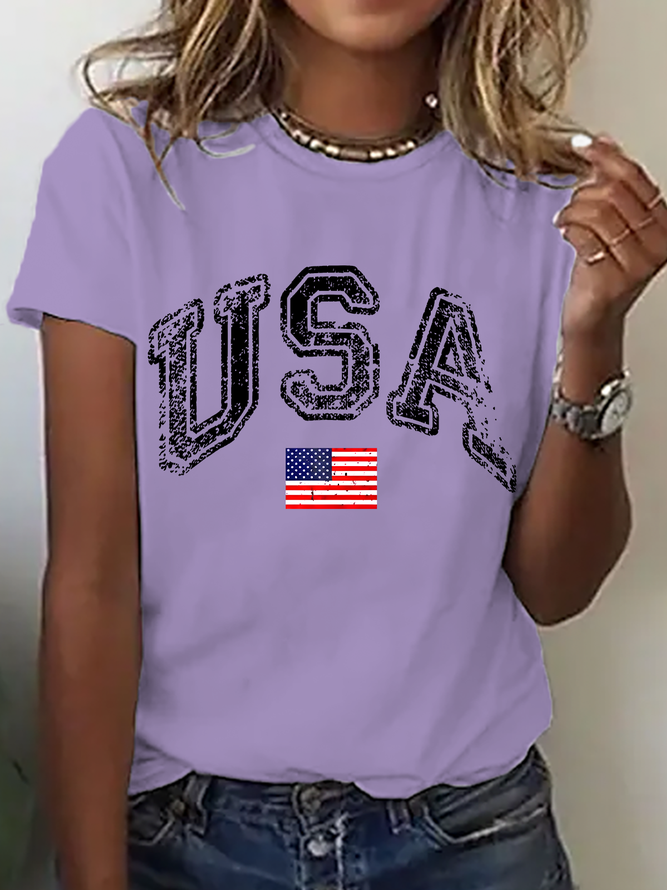 Old American Flag Cotton T-Shirt