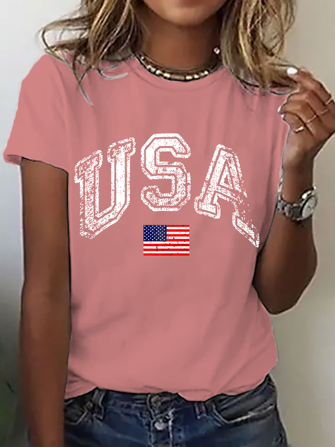Old American Flag Cotton T-Shirt