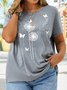 Plus Size Crew Neck Loosen Short Sleeve T-Shirt