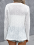 Plain Embroidery Hollow Out Casual Loose 3/4 Sleeve Jacket