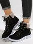 Casual Warm Fur Lined Lace-Up Boots