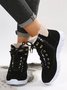 Casual Warm Fur Lined Lace-Up Boots