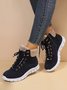 Casual Warm Fur Lined Lace-Up Boots
